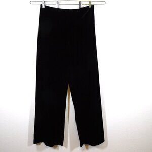 Alex Evenings Velvet Pants Women's Size L Black Flat Front Evening Cocktail